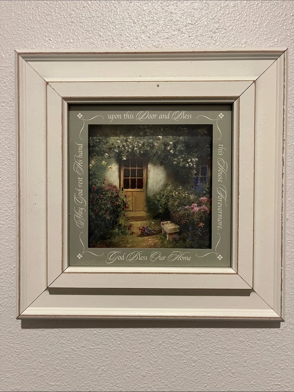 Vintage Framed Art Print “Doorway and Garden”Abbott Fuller Graves 10”x10”